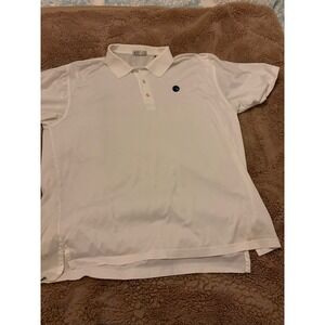 Peter Millar Mens XL White Short Sleeve 100% Cotton Golf Polo Shirt Logo